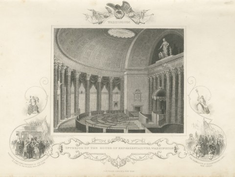 House of Representatives Interior, Washington, Drawn by W. Goodacre, circa 1850