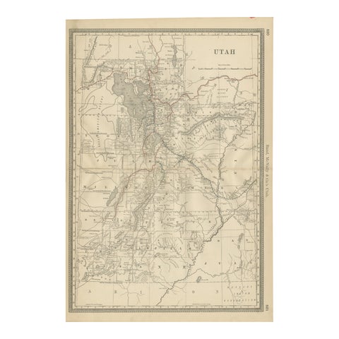 Rare 1888 Utah Map – The Beehive State’s Railroads, Counties & Great Salt Lake