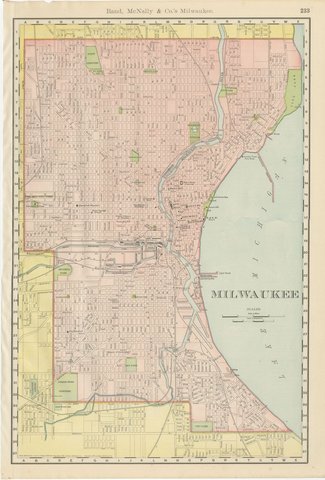 Antique Map of Milwaukee, The Cream City, Rand McNally, 1899