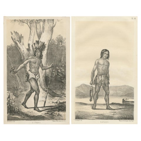 Original Zaparo Tribe Illustrations: Amazon Exploration, 1854