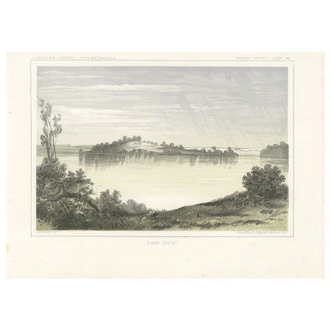 Serene Landscape of Lake Jessie in Dakota - Tinted Lithgraph Published  in 1856