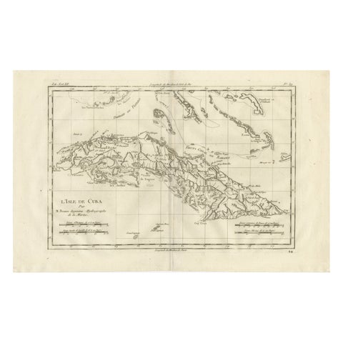Cuba – Enlightenment Island Map by Rigobert Bonne, c.1780
