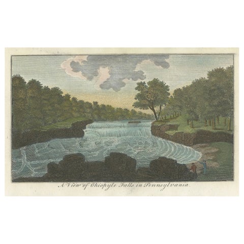 An Engraved and Hand-colored View of Ohiopyle Falls in Pennsylvania, ca.1800