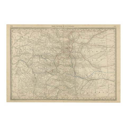 1888 Colorado Map – The Centennial State’s Railroads, Mines & Counties