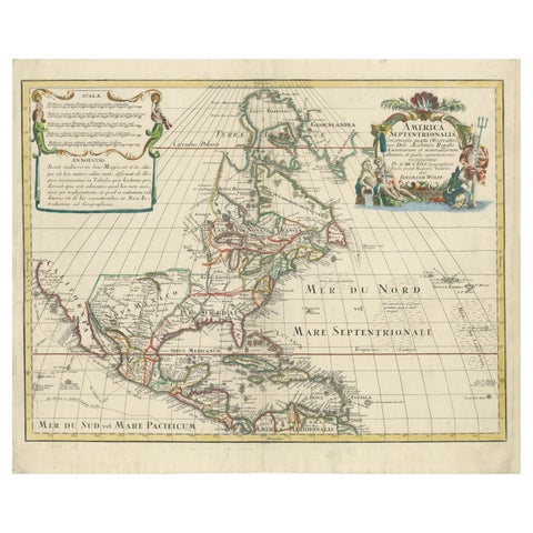 Scarce Latin Edition of Guillaume Delisle's 1700 Map of North America