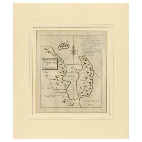 Rare 1699 Map of the Failed Scottish Colony of Caledonia in Panama