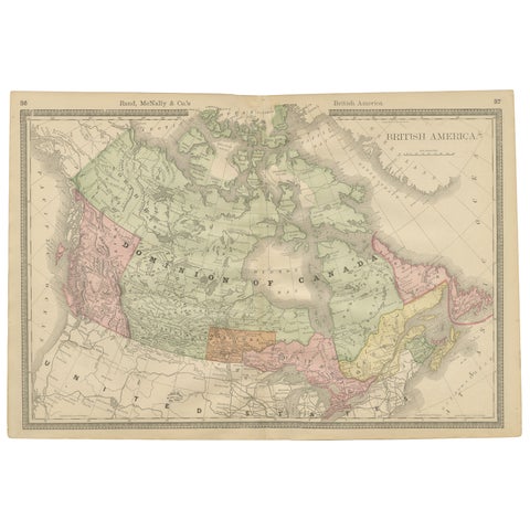 Canada Antique Railroad Map c.1888 – British America, Cities & Regions