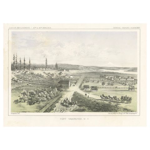 Fort Vancouver, Washington Territory, U.S. Railroad Survey View – ca.1850