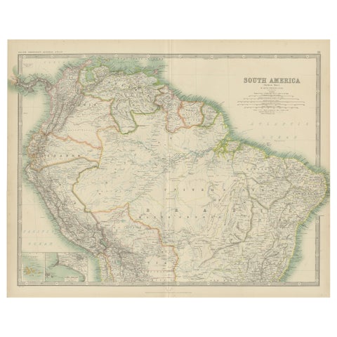 Exploring South America's North: Antique Map from the Royal Atlas of 1909