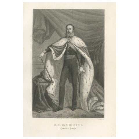 Emperor Maximilian I of Mexico – Antique Imperial Portrait Engraving, 1867
