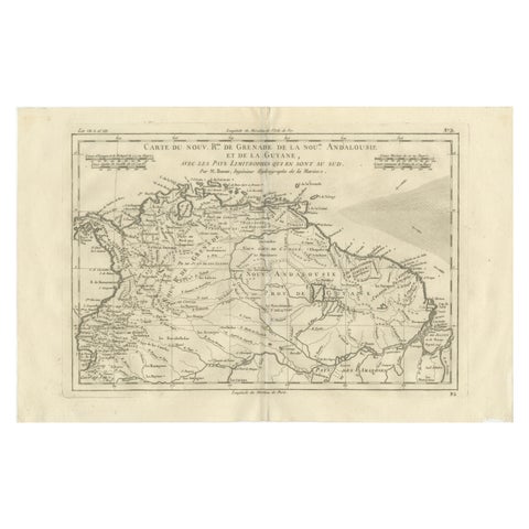 New Granada, New Andalusia & Guiana – Antique Map by Rigobert Bonne, c.1780