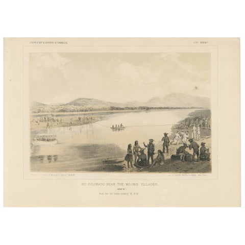 Scenic View of the Rio Colorado Near Mojave Villages, Historical Encounter, 1856