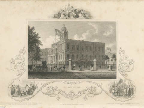 City Hall, New York, with Colonel Manning and the Dutch Fleet, circa 1850