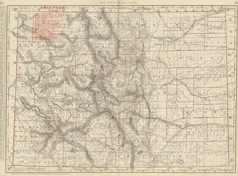 Antique Map of Colorado, The Centennial State, Rand McNally, 1899