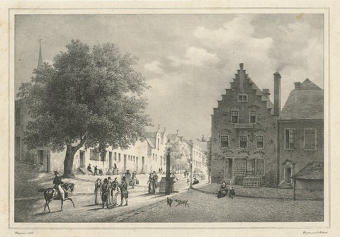 Albany, New York Street View, Original Lithograph after Tirpenne, c. 1840