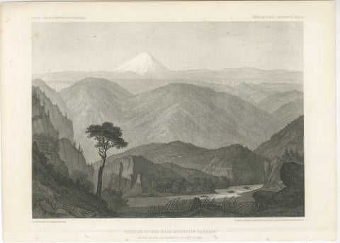 Antique California Landscape Print, Mt Shasta & Sacramento River View 1861