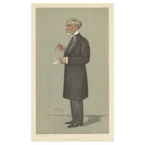 Chromolithograph Vanity Fair Caricature Print 'New York Tribune'