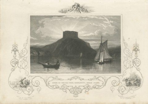 Ruins of the Old Fort, Conanicut, Rhode Island, after W. G. Wall, circa 1850