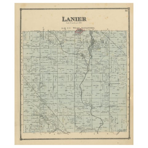 Antique Map of the Lanier Township of Ohio by Titus, 1871