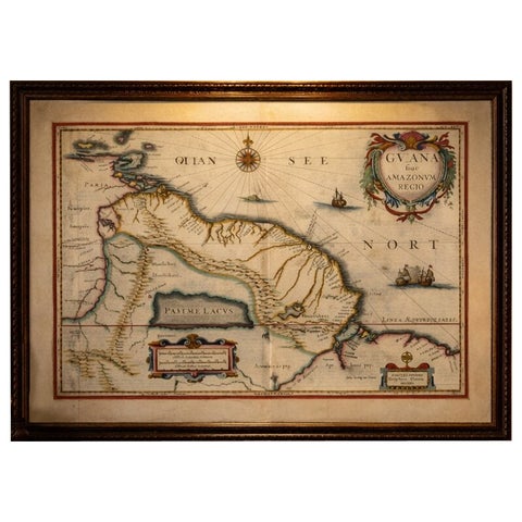 Antique Surinam & Guiana Map Blaeu c.1642 – Amazon, El Dorado