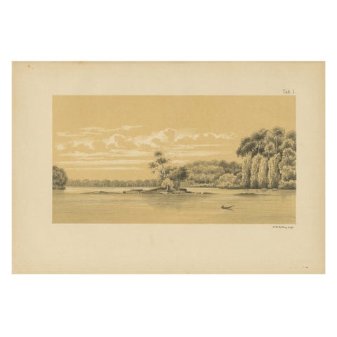 Tafra Island in Suriname - A Romantic River Landscape by Karl Martin, 1888