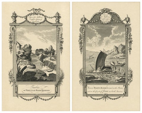 Set of Two Original Antique Engravings of Peru by C.T. Middleton, 1778