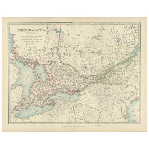 Canada Map 1903 - East Central Dominion - Ontario, Quebec & More