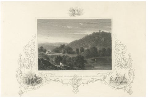 Monte Video Residence Antique Engraving, Connecticut View, c.1830