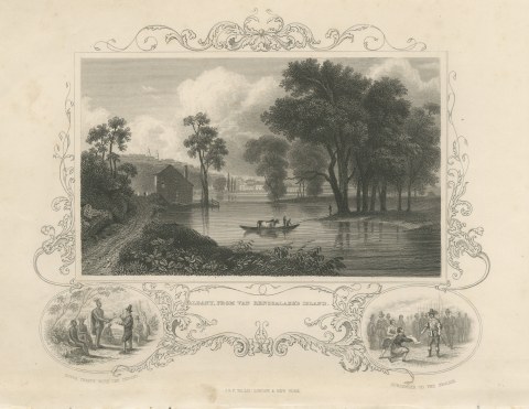 Albany from Van Rensselaer's Island, Dutch Treaty Vignette, circa 1850