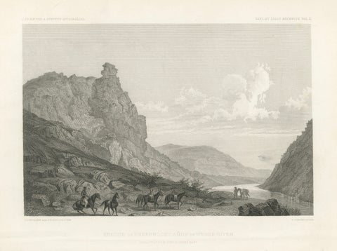 Antique Utah Canyon Print, Weber River & Sheep Rock Canyon View, 1861