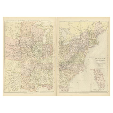 1882 Blackie Atlas Maps: Atlantic States and Mississippi Valley Compilation