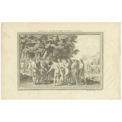 Antique Print of the Spanish Conqueror of Mexico, c.1750