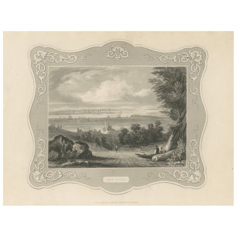 Panoramic View of New York City – Antique Engraving, c. 1850