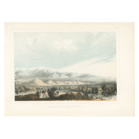 Scenic Valley of Kah-Wee-Ya River with Mountain Backdrop in California, 1856
