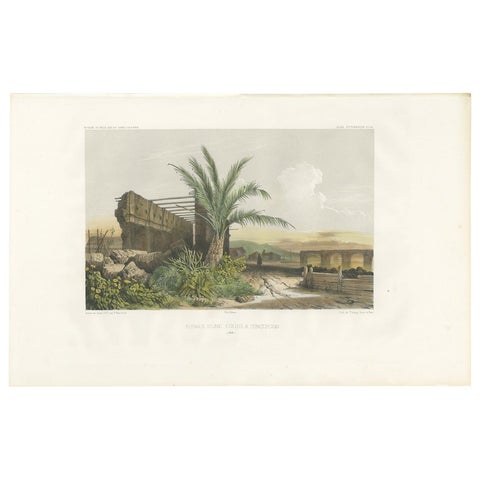 Antique Print of a Ruin in Concepción 'Chile' by D'Urville, circa 1850
