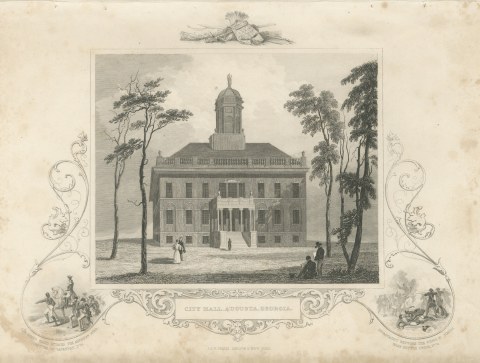 City Hall, Augusta, Georgia, with Kettle Creek 1779 Vignette, circa 1850