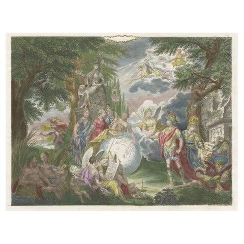 Engraving of Allegorical Celebrations of the British Victories in America, 1880