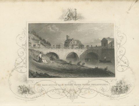 Race Bridge and Fairmount Water Works, Philadelphia, Brandywine, circa 1850