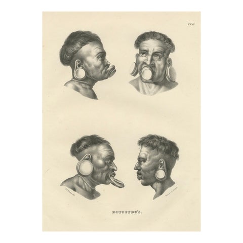 Portraits of Botocudo People from South America by Karl Joseph Brodtmann, 1836