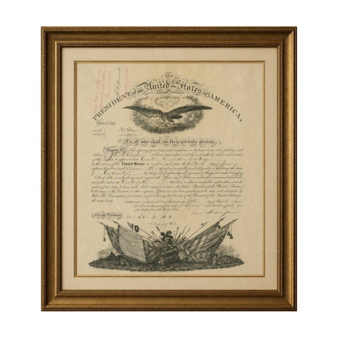 Andrew Johnson Military Commission 1867 – Quartermaster Appointment Civil War