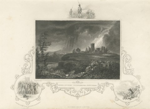 Ruins of Fort Ticonderoga, New York, after Thomas Cole, Storm Scene, circa 1850