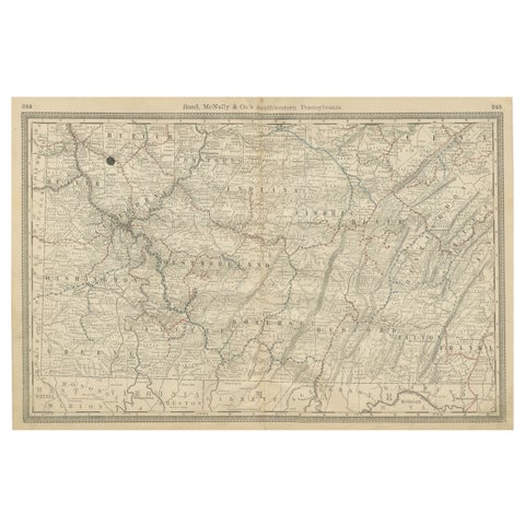 Southwestern Pennsylvania Antique Map c.1888 – Keystone State Counties & Cities