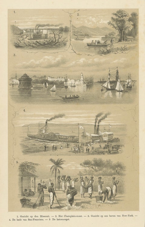 Missouri, Lake Champlain, New York, San Francisco & Cotton Harvest, 1879