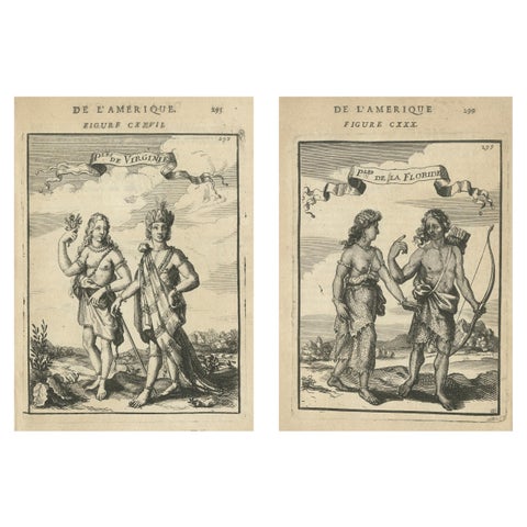 Pair of Virginia and Florida Natives, America – Ethnographic Engravings, 1683