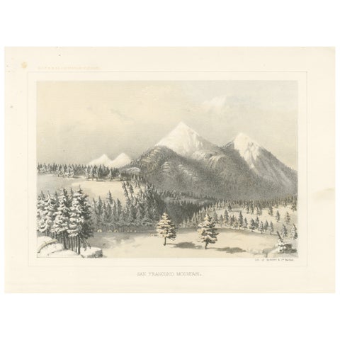 Snow-Capped San Francisco Mountain in the Heart of Arizona - Tinted Litho, 1856