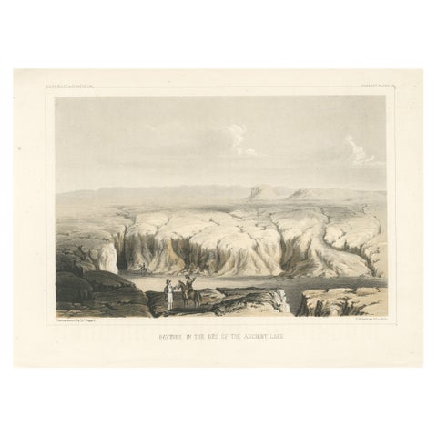 Tinted Lithograph of Ravines in the Bed of the Ancient Lake in the USA, 1856