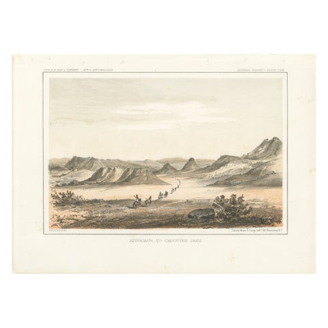 Scenic Expedition to Cadotte’s Pass in the Rocky Mountains, Tinted Litho of 1856