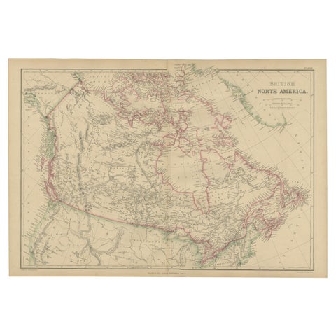 British North America, Antique Map of Canada and Arctic Regions, Blackie, 1859
