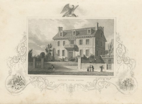 Hancock House, Boston, Massachusetts, Bladensburgh 1814 Vignette, circa 1850