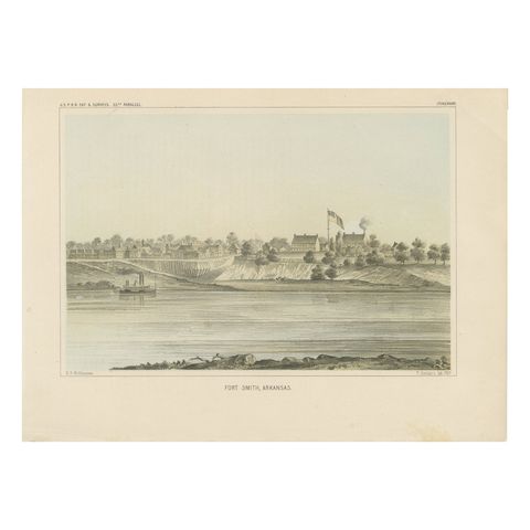 Fort Smith, Arkansas – Rare 19th Century Lithograph of Frontier History, 1856
